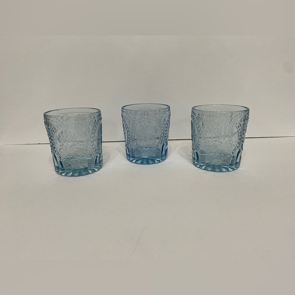 Anthropologie Other - ANTHROPOLOGY Glass-3Light Blue Double Old Fashion